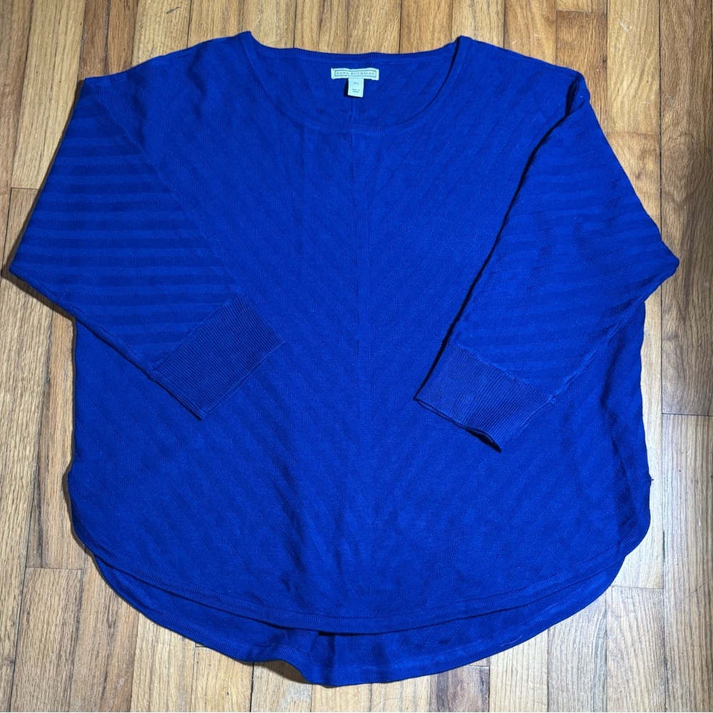 Dana Buchman women’s 3/4 sleeve sweater blue print